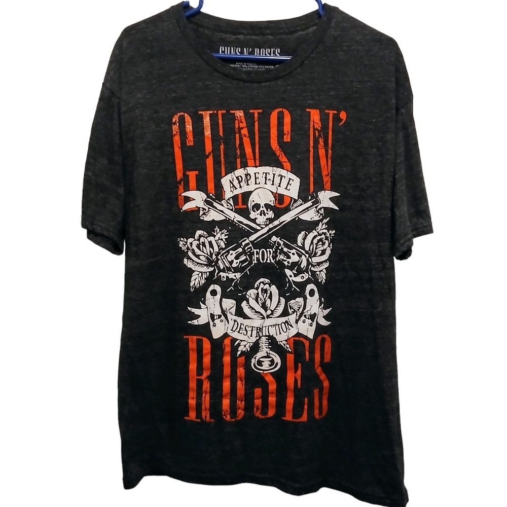 GUNS N' ROSES APPETITE FOR DESTRUCTION ADULT XL CHARCOAL HEATHER GRAY T-SHIRT
